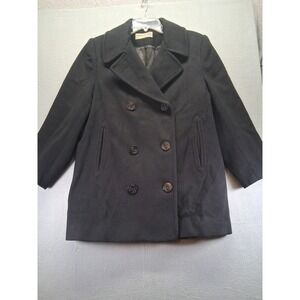 Forecasters Of Boston Women Peacoat 7 Buttons Wool Blend Black Size 6